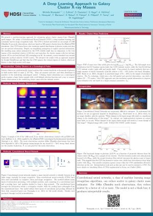 A Deep Learning Approach to Galaxy Cluster X-Ray Masses Michelle Ntampaka1, 2, J