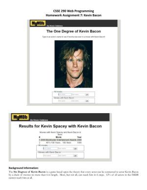 CSSE 290 Web Programming Homework Assignment 7: Kevin Bacon