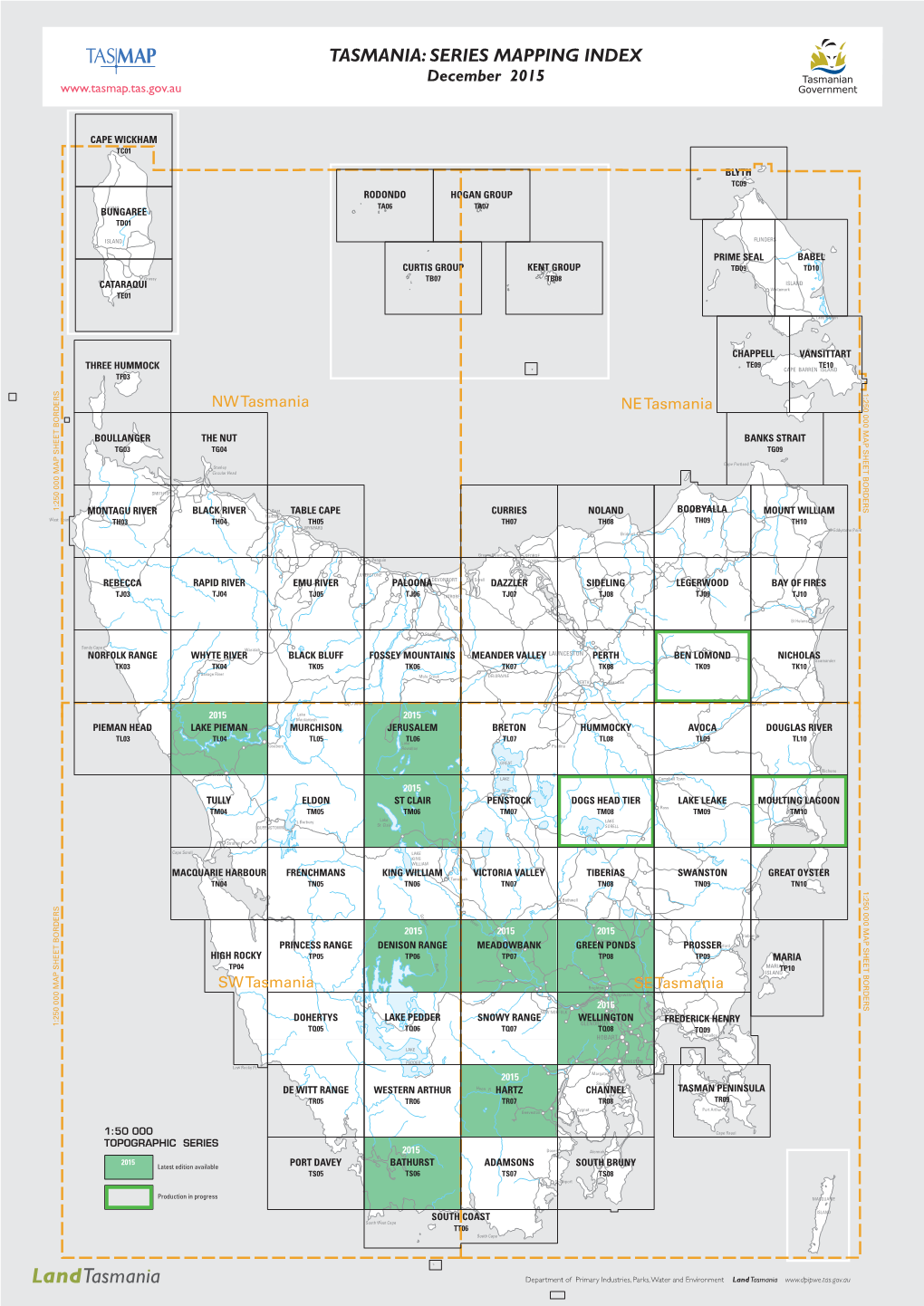TASMANIA: SERIES MAPPING INDEX December 2015