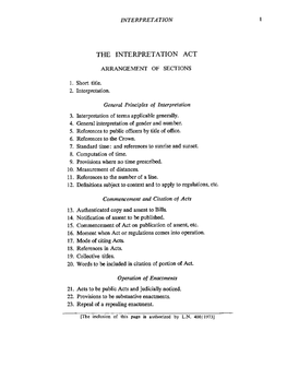 The Interpretation Act