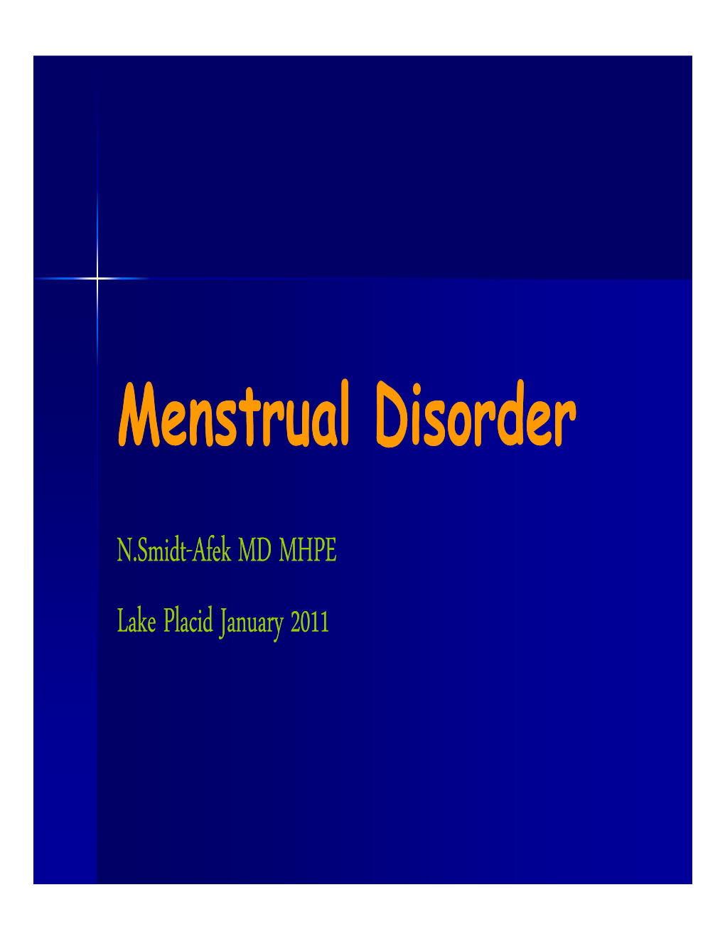 Menstrual Disorder