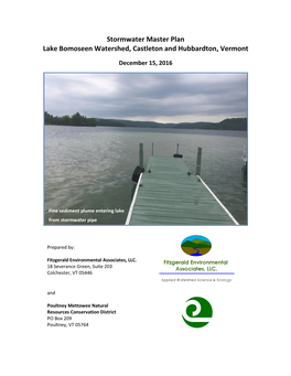Stormwater Master Plan Lake Bomoseen Watershed, Castleton and Hubbardton, Vermont