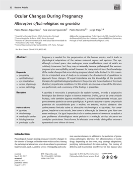 Ocular Changes During Pregnancy Alterações Oftalmológicas Na Gravidez