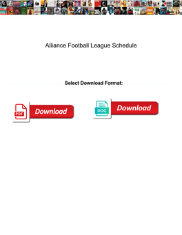 Alliance Football League Schedule