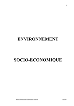 Environnement Socio-Economique