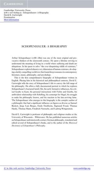 Schopenhauer: a Biography David E