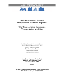 Transportation Technical Report #1
