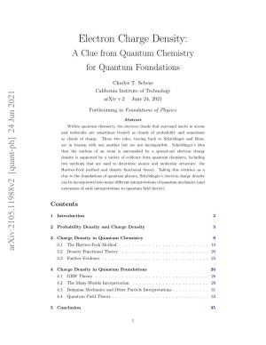 Electron Charge Density: a Clue from Quantum Chemistry for Quantum Foundations