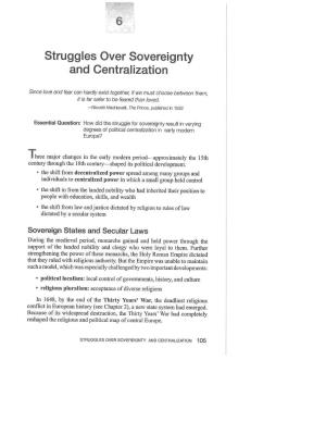 Struggles Over Sovereignty and Centralization