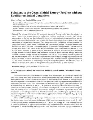 Solutions to the Cosmic Initial Entropy Problem Without Equilibrium Initial Conditions
