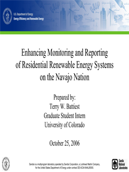 Tribal Energy Program Internship Paper and Experiences