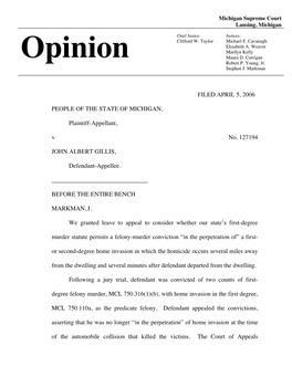 People V Gillis, Unpublished Opinion Per Curiam of the Court of Appeals, Issued