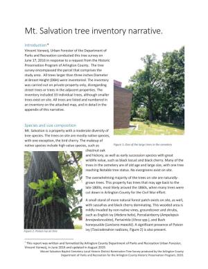 Mt. Salvation Tree Inventory Narrative