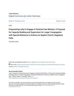Empowering Laity to Engage in Pastoral Care Ministry: a Proposal