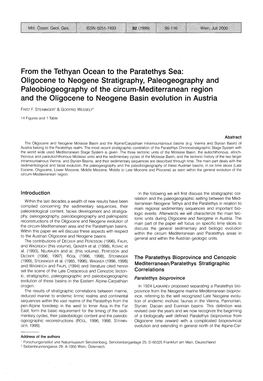 From the Tethyan Ocean to the Paratethys Sea: Oligocene To