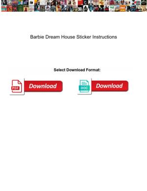 Barbie Dream House Sticker Instructions