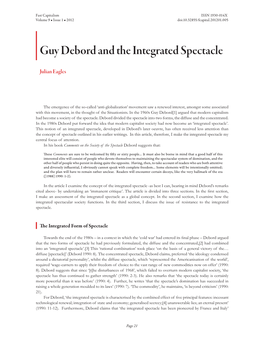 Guy Debord and the Integrated Spectacle