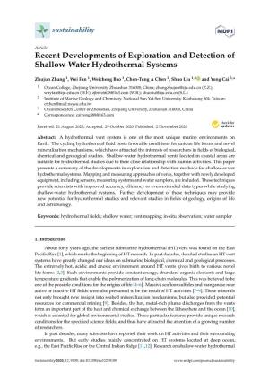 Recent Developments of Exploration and Detection of Shallow-Water Hydrothermal Systems