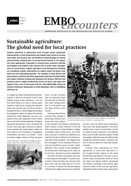 Sustainable Agriculture: the Global Need for Local Practices