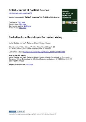 British Journal of Political Science Pocketbook Vs. Sociotropic