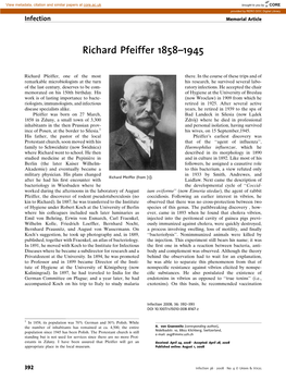 Richard Pfeiffer 1858–1945
