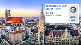 Information for Your Stay at Munich