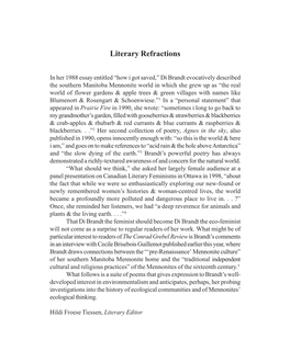 Literary Refractions Literary Refractions