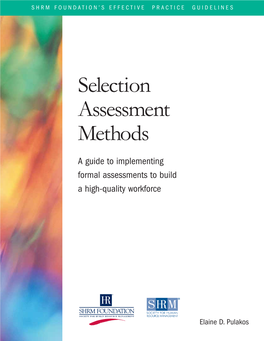 Selection Assessment Methods