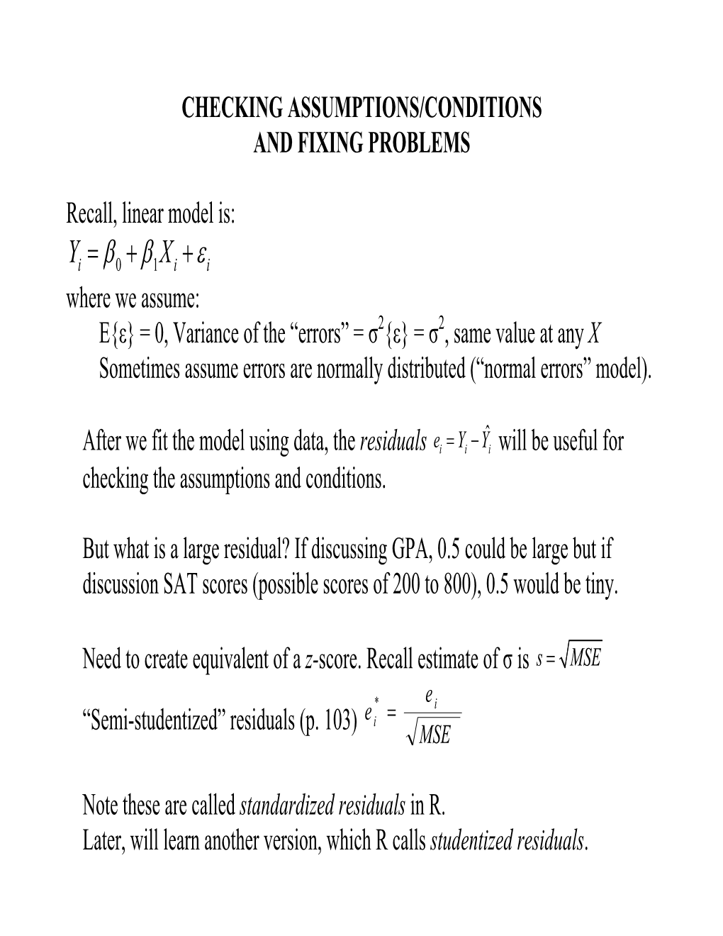 Studentized Residuals