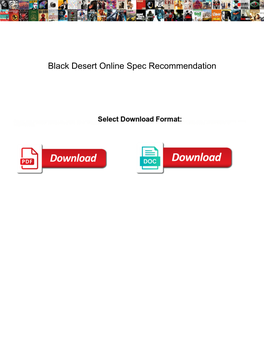 Black Desert Online Spec Recommendation