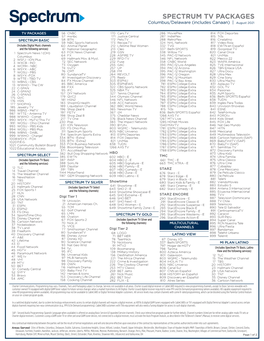 SPECTRUM TV PACKAGES Columbus/Delaware (Includes Canaan) | August 2021