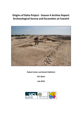 Archaeological Survey and Excavation at Fuwairit
