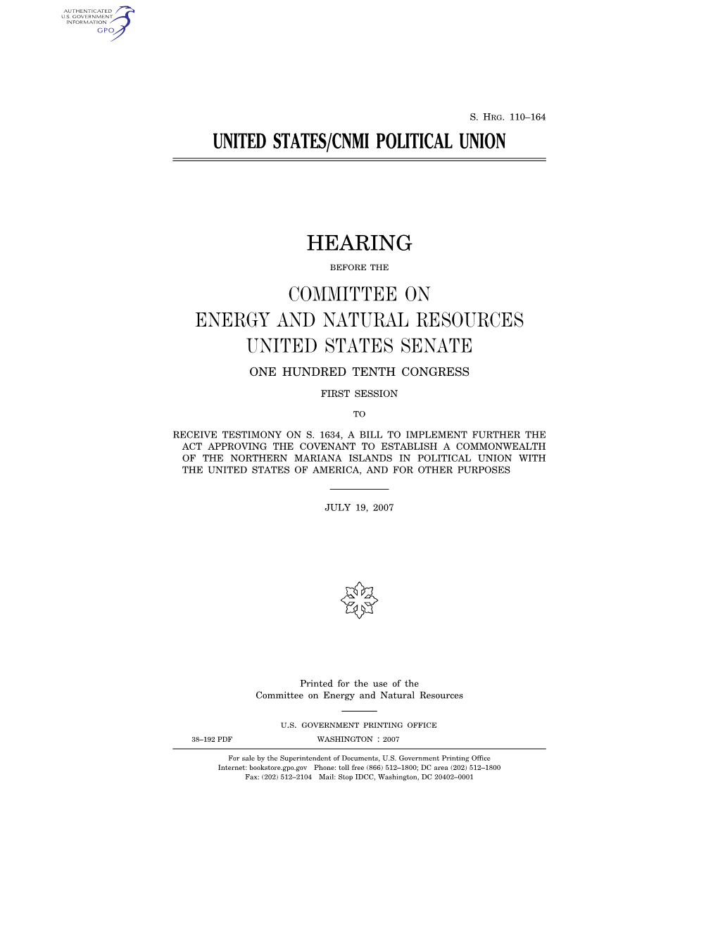 United States/Cnmi Political Union