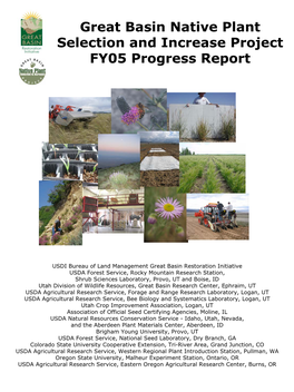 Great Basin Native Plant Selection and Increase Project FY05 Progress Report