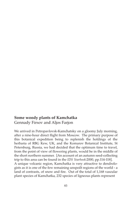 Some Woody Plants of Kamchatka Gennady Firsov and Aljos Farjon