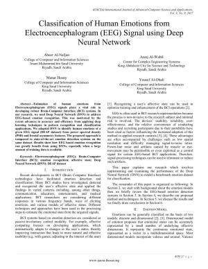 Classification of Human Emotions from Electroencephalogram (EEG) Signal Using Deep Neural Network