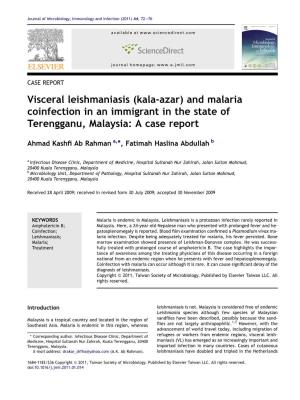 Visceral Leishmaniasis (Kala-Azar) and Malaria Coinfection in an Immigrant in the State of Terengganu, Malaysia: a Case Report