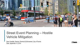 Street Event Planning – Hostile Vehicle Mitigation