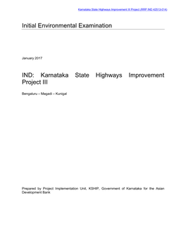 Karnataka State Highways Improvement Project III