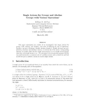 Single Axioms for Groups and Abelian Groups with Various Operations 1