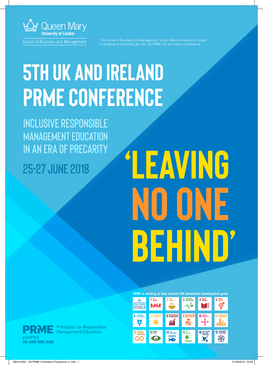 PRME Conference Programme V1.Indd 1 21/06/2018 23:49 Contents