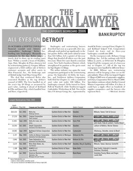 The Corporate Scorecard 2006 Bankruptcy All Eyes on Detroit