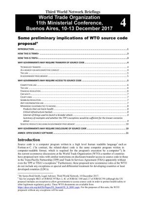 Some Preliminary Implications of WTO Source Code Proposala INTRODUCTION