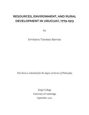 Resources, Environment, and Rural Development in Uruguay, 1779-1913