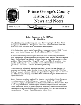 Prince George's County Historical Society News and Notes