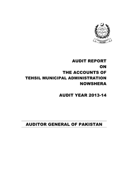 Nowshera Audit Year 2013-14 Auditor General of Pakistan