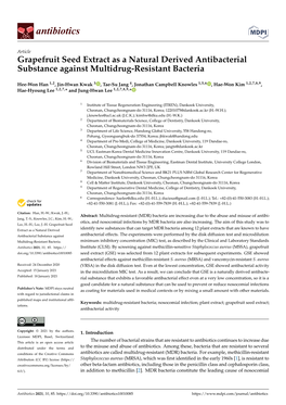 Grapefruit Seed Extract As a Natural Derived Antibacterial Substance Against Multidrug-Resistant Bacteria