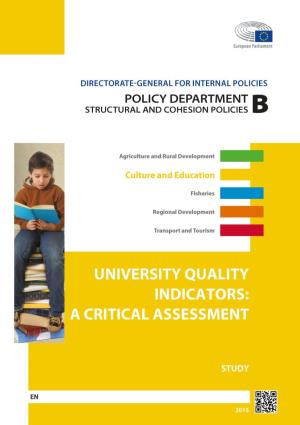 University Quality Indicators: a Critical Assessment