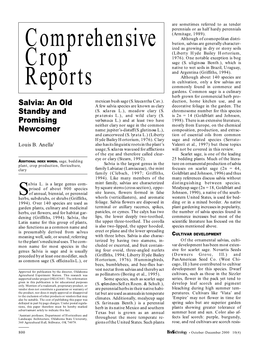 Salvias Are Generally Character- Comprehensive Ized As Growing in Dry Or Stony Soils (Liberty Hyde Bailey Hortorium, 1976)