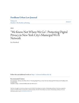 Protecting Digital Privacy in New York Cityâ•Žs Municipal Wi-Fi Network